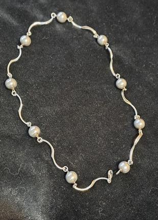Серебряное колье с шариками 925 проба