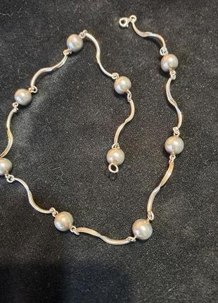 Серебряное колье с шариками 925 проба