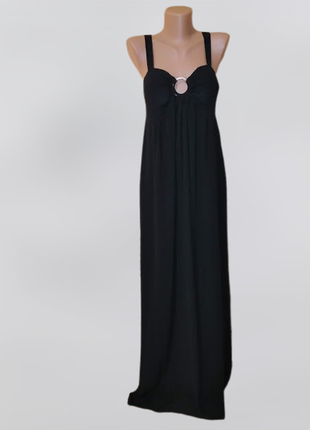 💖💖💖новое (сток) черное длинное легкое женское платье, сарафан d&z fashion💖💖💖1 фото