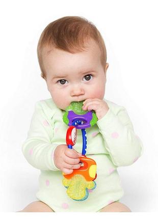 Іграшка-прорізувач nuby ключики з термогелем різнобарвні рожеві та сині8 фото