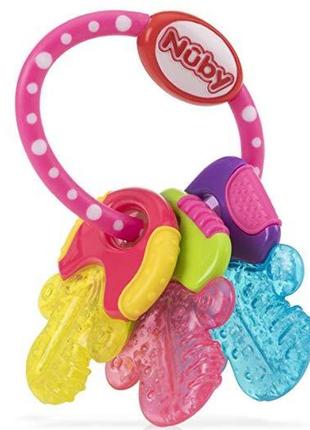 Іграшка-прорізувач nuby ключики з термогелем різнобарвні рожеві та сині2 фото