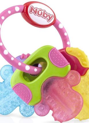 Іграшка-прорізувач nuby ключики з термогелем різнобарвні рожеві та сині3 фото
