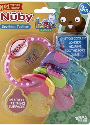Іграшка-прорізувач nuby ключики з термогелем різнобарвні рожеві та сині10 фото