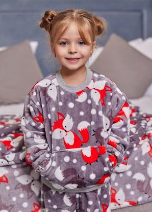 Теплая махровая пижама с мешками, 116-134 размеров9 фото