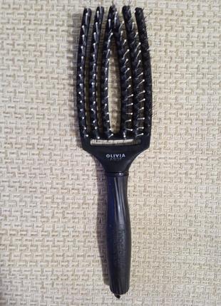 Щетка для укладки волос olivia garden finger brush medium black1 фото