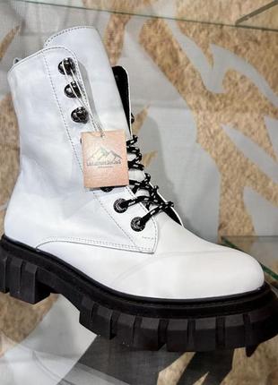 Белые ботинки женские зимние zls-078/б3 фото