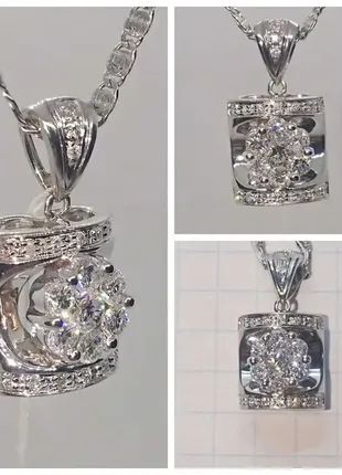 Кулон бриллианты панорама діамант 0,38ct+ белое золото 750 підвісок