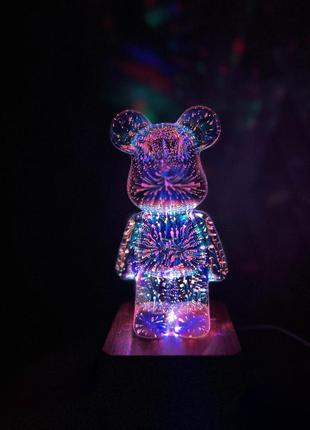Світлодіодний нічний світильник ведмедик 3d