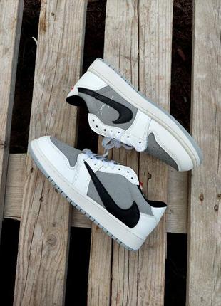 Travis scott x fragment x air jordan 1 low grey white black