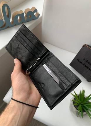 Чоловічий гаманець philipp plein чорний з затискачем подарунок на новий рік4 фото