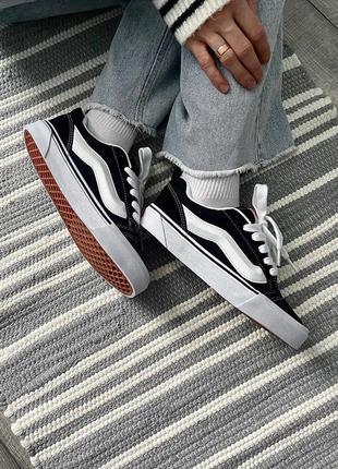 Vans knu skool black white7 фото