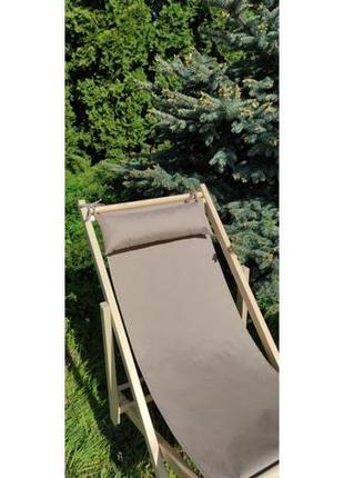 Раскладное деревянное кресло шезлонг с тканью, для дачи, пляжа или кафе.кресла садовые террасные деревянные.3 фото