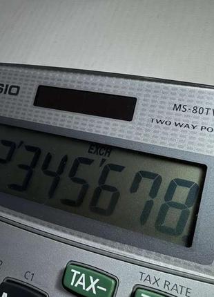 Калькулятор casio ms-80 tv, solar + battery, germany, состояние идеальное!3 фото