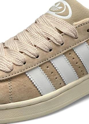 Женские кроссовки adidas originals campus beige white#адидас9 фото