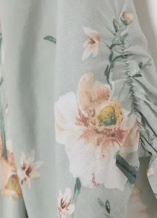 Нежное миди платье рубашка в цветочный принт h&m3 фото
