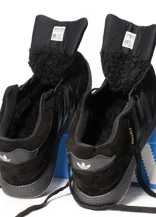 Скидка!!! adidas iniki черные зима winter ❄️ теплые зимние ботинки сапоги кроссовки fur мех ☔️🌧🌤☀️8 фото
