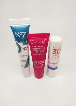 Набір для губ, що захищає зволожувальний dr lipp natural moisturising no7 protect & perfect lip ultrasun