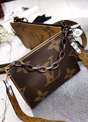 Сумка в стиле louis vuitton с цепью