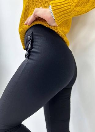 Демісезонні легінси лосини джинс-коттон на флісі | батал3 фото