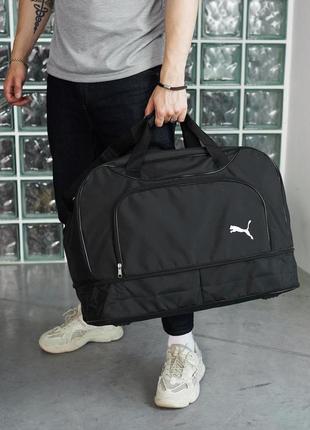 Спортивная дорожная сумка puma белое лого, сумка с возможностью увеличить объем2 фото