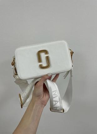 Женская сумка marc jacobs the snapshot white/gold