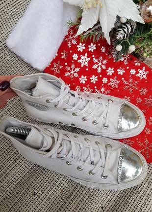 Высокие серебристые кеды converse all star 394 фото