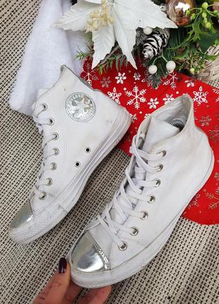 Высокие серебристые кеды converse all star 392 фото