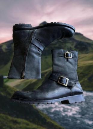 Кожаные сапоги navyboot высокие оригинальные