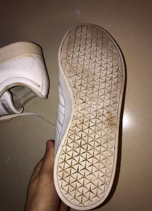 Кожаные белые кроссовки кеды girls adidas court адедас оригинал6 фото