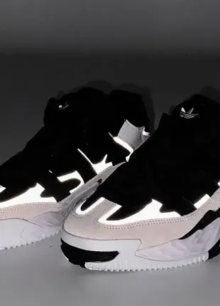 Adidas niteball белые с черным адидас зима winter ❄️ теплые зимние ботинки сапоги fur мех ☔️🌧🌤☀️3 фото
