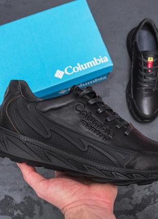 Чоловічі шкіряні кросівки columbia black