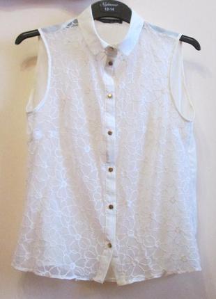 Розпродаж красива ошатна біла блуза atmosphere вишивка квіточки розмір 14