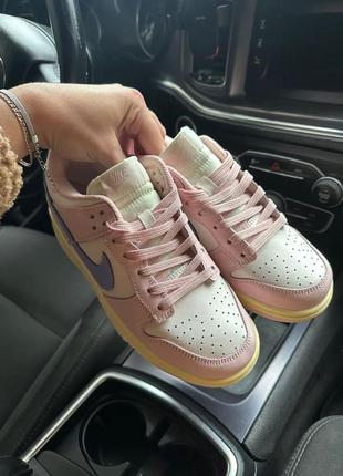 Nike dunk low «pink oxford»5 фото