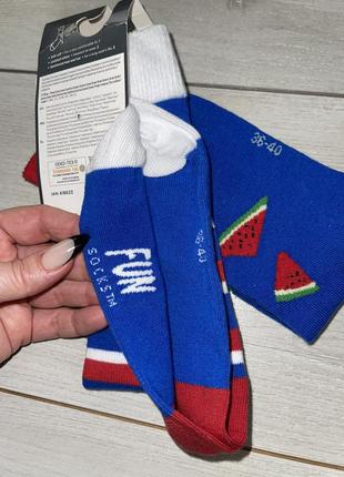 Носки высокие 2 пары женские размер 36-40 fun socks.цена за упаковку.4 фото