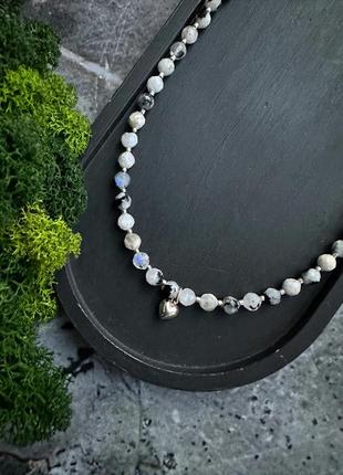 Кольє срібло 925 , місячний камінь, лунный камень