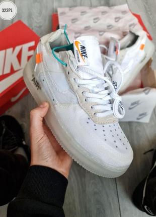 Мужские кроссовки nike air force x off-white white1 фото