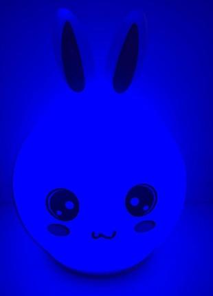 Силиконовый ночной светильник зайка детский led лампа 7 цветов с аккумулятором2 фото