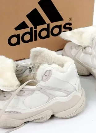 Adidas yeezy boost 500 high beige зима winter ❄️ теплые зимние ботинки сапоги fur мех ☔️🌧🌤☀️8 фото