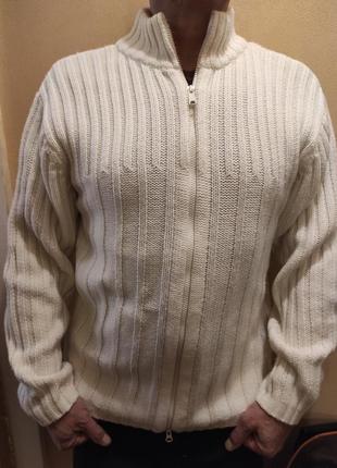 Теплый мягкий свитер/пуловер на молнии1 фото