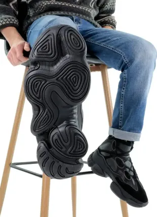 Adidas yeezy boost 500 high black зима winter ❄️ теплі зимові черевики чоботи fur хутро ☔️🌧🌤☀️7 фото