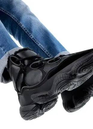 Adidas yeezy boost 500 high black зима winter ❄️ теплі зимові черевики чоботи fur хутро ☔️🌧🌤☀️9 фото