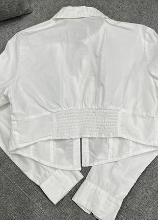Блуза рубашка белая укороченная h&amp;m5 фото