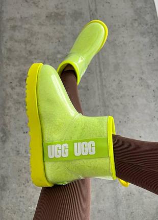 Ugg classic clear mini sulfur угги уггі салатові лайм силікон овчина3 фото