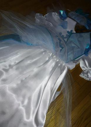Новогоднее платье - карнавальный костюм снежинки5 фото