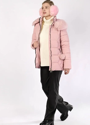 Куртка женская зимняя розовая код п836