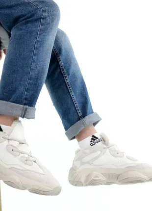 Кроссовки adidas yeezy 500 high бежевые зима winter ❄️ теплые зимние ботинки сапоги fur мех ☔️🌧🌤☀️