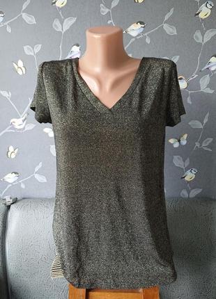Женская блестящая блуза р.44/46 блузка блузочка футболка5 фото