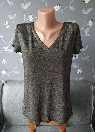 Женская блестящая блуза р.44/46 блузка блузочка футболка4 фото