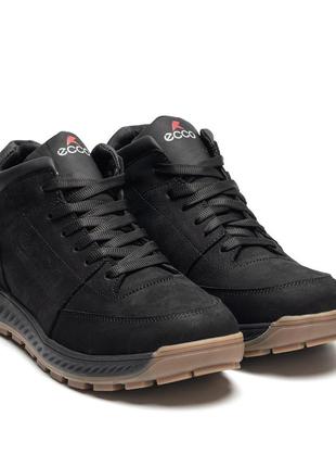 Мужские зимние кожаные кроссовки э-series clasic black5 фото