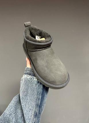 Угги угги угг ultra mini grey suede8 фото